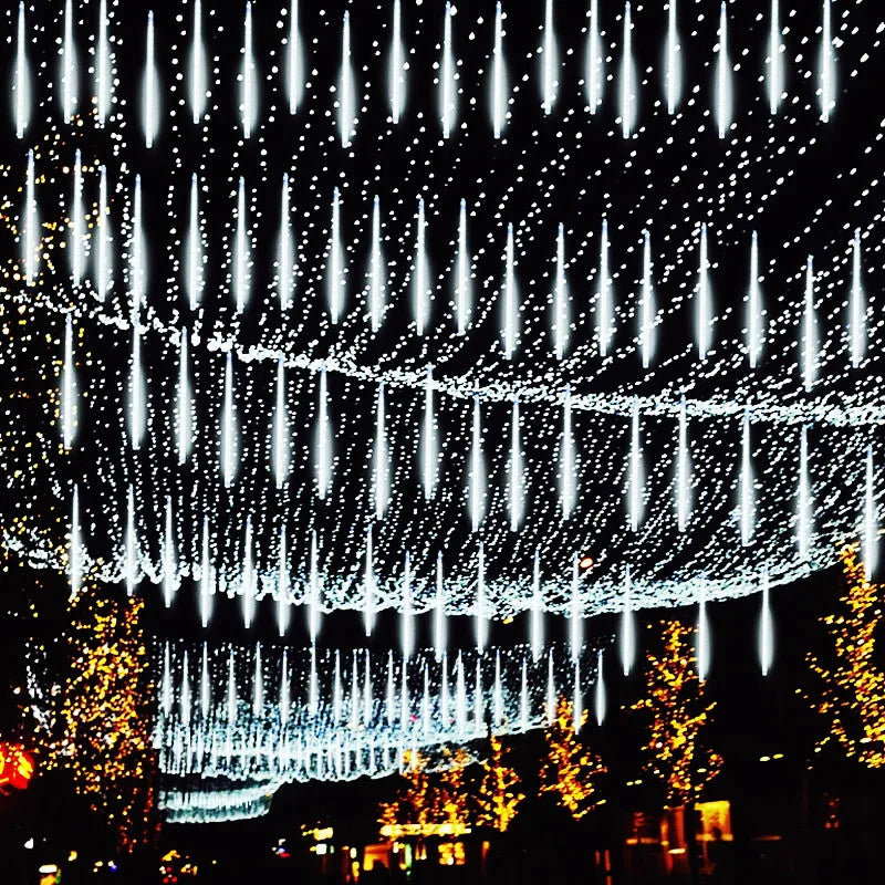 Meteor Shower Rain LED Fairy String Lights Festoon Street Garland Christmas Decorations for Home Outdoor Wedding New Year Decors