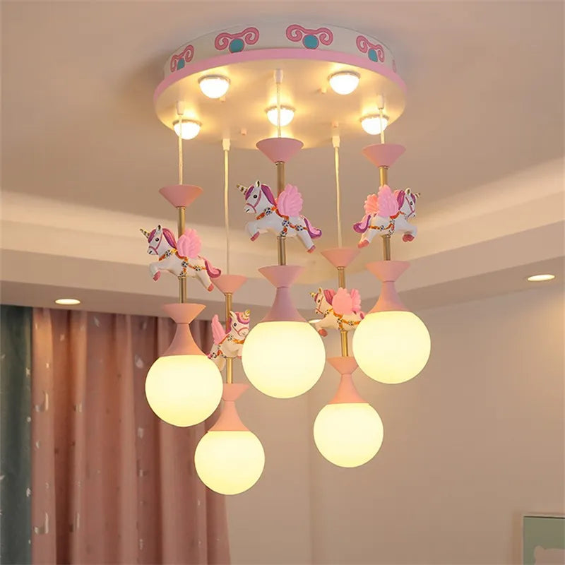 Cute ceiling light Fantasy Children's Bedroom Chandeliers Modern Creative LED lamp with animal Living Room girls bed room light