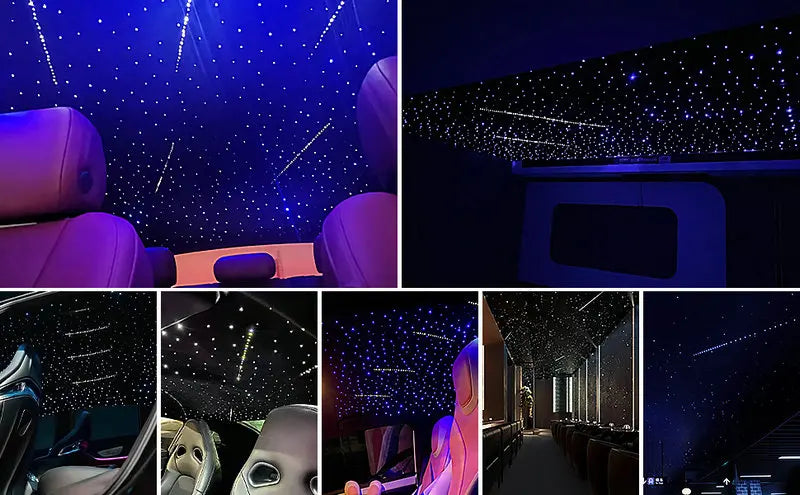 Smart Shooting Star Headliner Kit - 6W RGB 12-LED Meteor Light Source - Bluetooth App Control & Music Sync for Luxury Car Roof & Home Star Ceiling