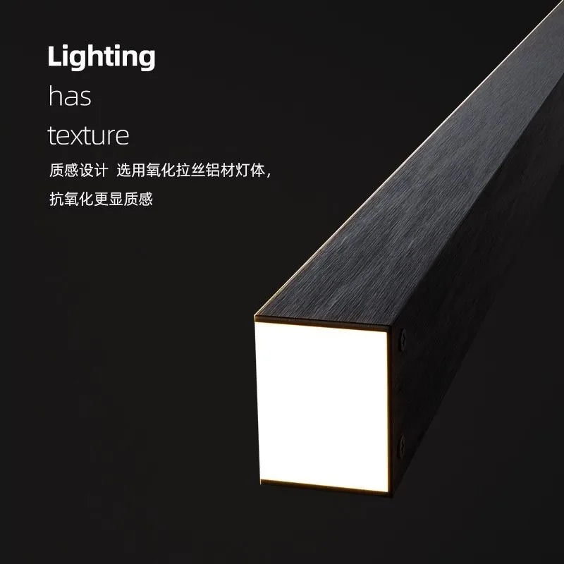 Modern Simple LED Ceiling Chandelier for Table Dining Room Kitchen Island Black Pendant Lamp Home Decor Hanging Lighting Fixture