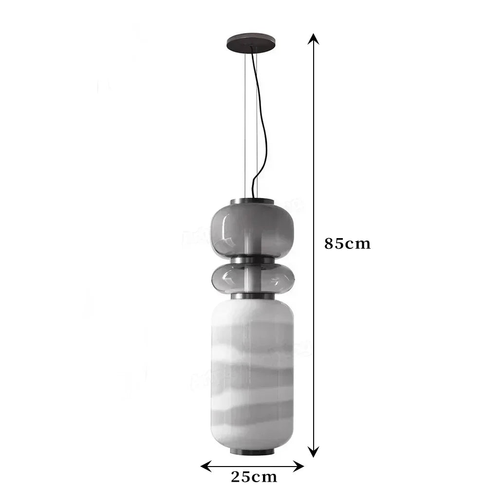 Nordic Designer Smoke White Glass LED Floor Lamp Bedroom Study Hotel Chandelier Living Room Sofa Atmosphere Art Decor Lighting