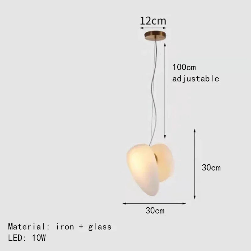 Nordic Creative Cobblestone Glass LED Pendant Chandelier for Restaurant Kitchen Bedroom Bedside Hotel Indoor Decor Lighting 2026