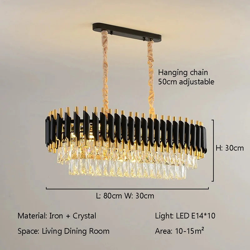 Modern Luxury Crystal LED Chandelier E14 Ceiling Pendant Light for Villa Hotel Lobby Living Dining Bedroom Indoor Decor Lighting