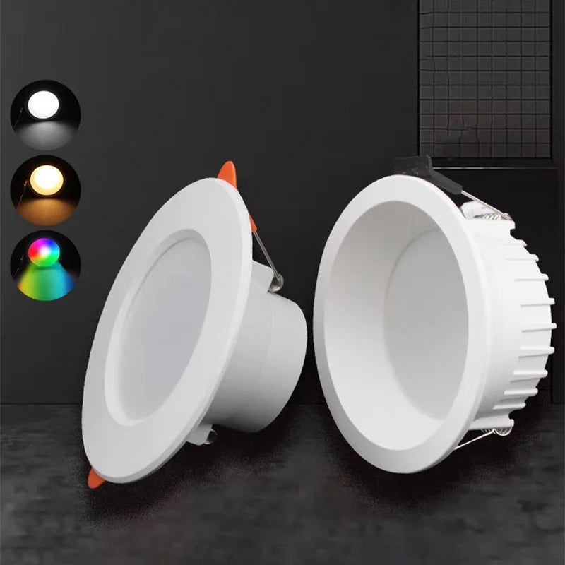 RGB Dimmable Recessed LED Downlight (10W/15W) with IR Remote - AC 110V/220V Ceiling Spot Lamp Fixture for Home Decor