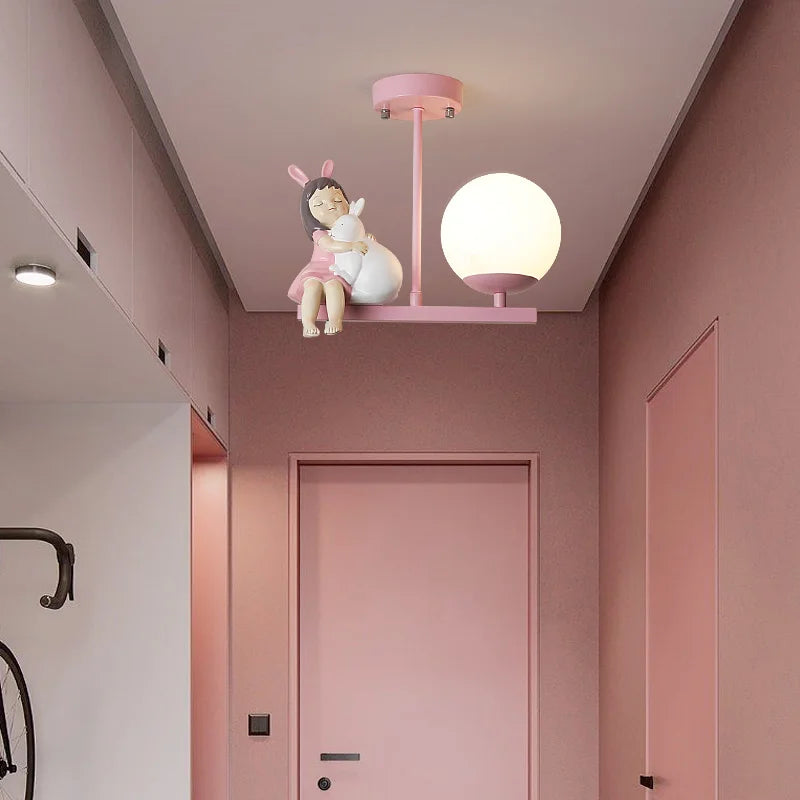 Children's Room Bedside Ceiling Lamp Girl Boy Wall Art Ceiling Lights Creative Cartoon Eye Protection Led Home Decor Fixtures