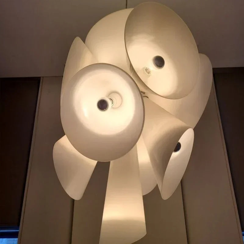2026 Trumpet White Glass Pendant Lamp - Flared Shade Chandelier for Dining Room