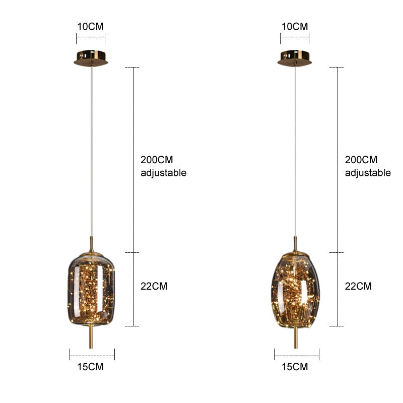 Nordic Glass Ball bedroom chandeliers for Dining Room kitchen fixture pendant lights Restaurant art Decor amber Hanging Lamp