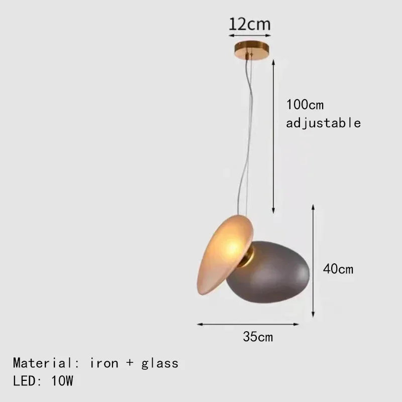Nordic Creative Cobblestone Glass LED Pendant Chandelier for Restaurant Kitchen Bedroom Bedside Hotel Indoor Decor Lighting 2026