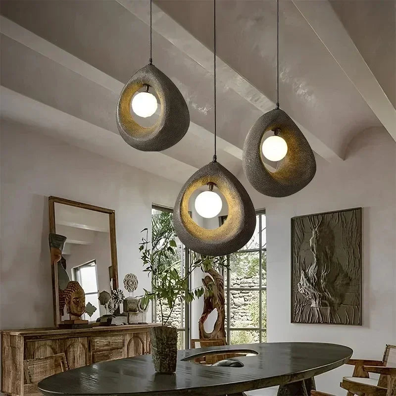 Japan Wabi-sabi Creative LED Ceiling Pendant Lights Resin Restaurant Kitchen Island Hanging Lamps Home Decor Factory Outlet Lamp
