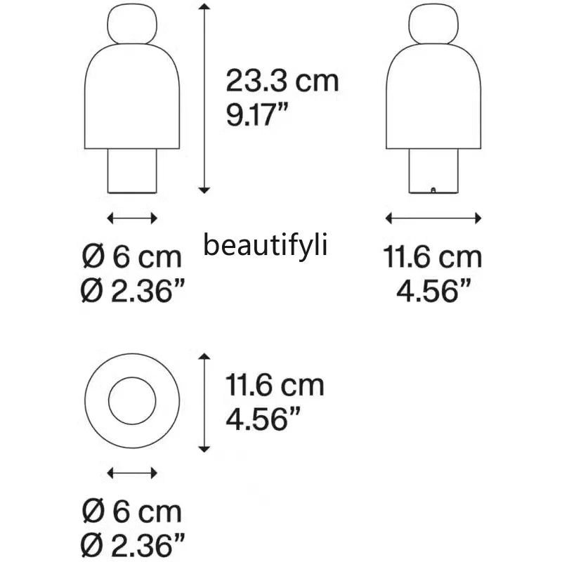 Glass Table Lamp Dimmable Personality Creative Person Walking Bedroom Bedside Lamp Portable Mushroom Lamp portable table lamp