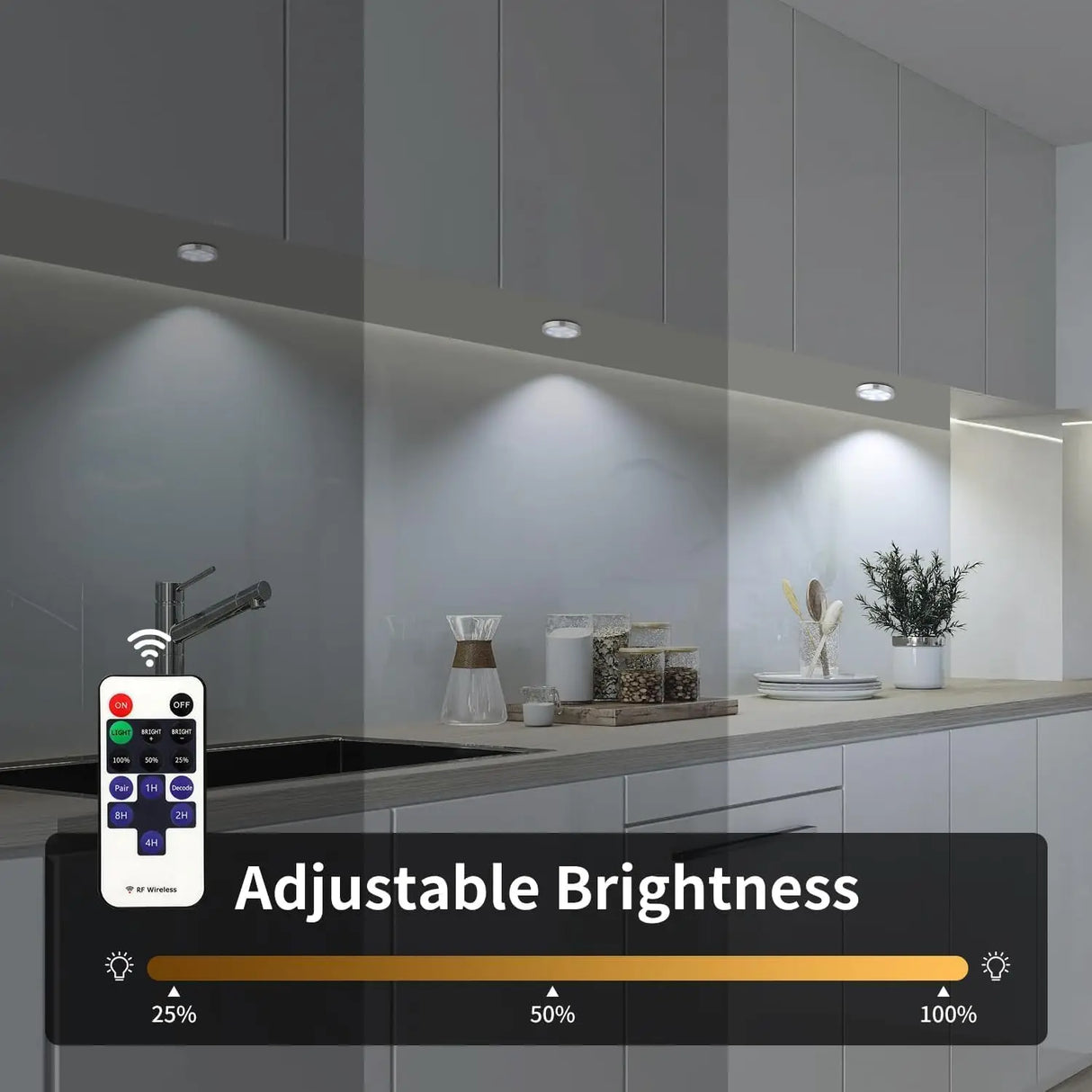 Under Cabinet Puck Lights with Remote,Light Wired, Under Counter Light Fixtures for Kitchen, LED Light for Shelf, Display Case