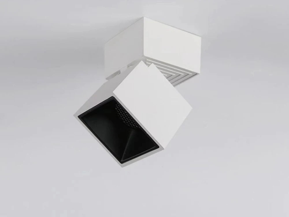 Folding Surface Mount LED Spotlight - No-Drill Anti-Glare Ceiling Downlight
