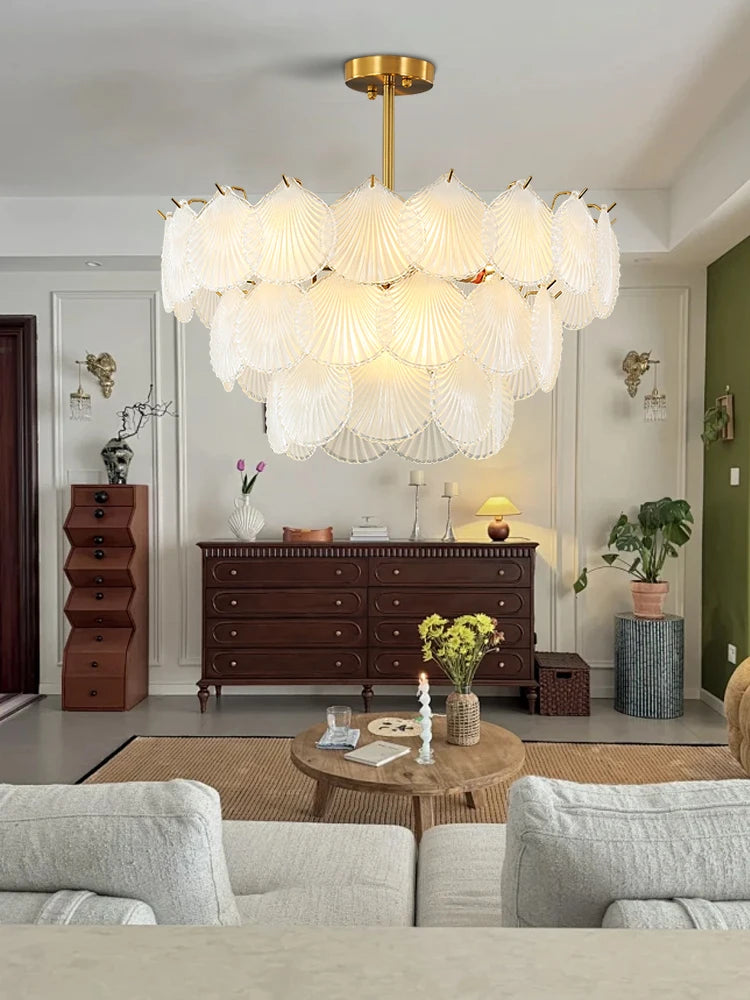 2026 Modern Luxury Frosted Glass Chandelier White, Led E14 Dimmable Light Fixture Nordic FOR Living Room Bedroom Decoration