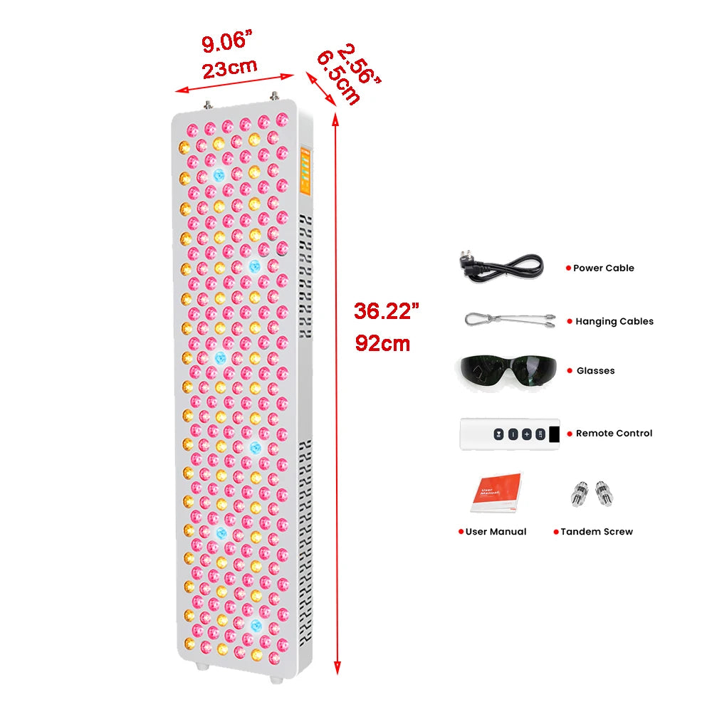 Red Light Therapy LED Physical Therapy Full Body 480,590,630,660, 670, 810, 830, 850,1060 Red Infrared Light Therapy Panel With Mobile Stand