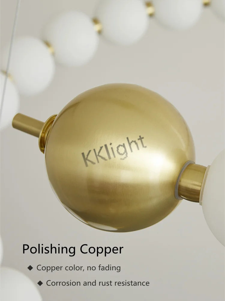 Modern All Copper LED Chandelier Ligthing Lustre Living Dining Room kitchen Art Decor Pendant Lights Indoor Hanging Lamp Fixture