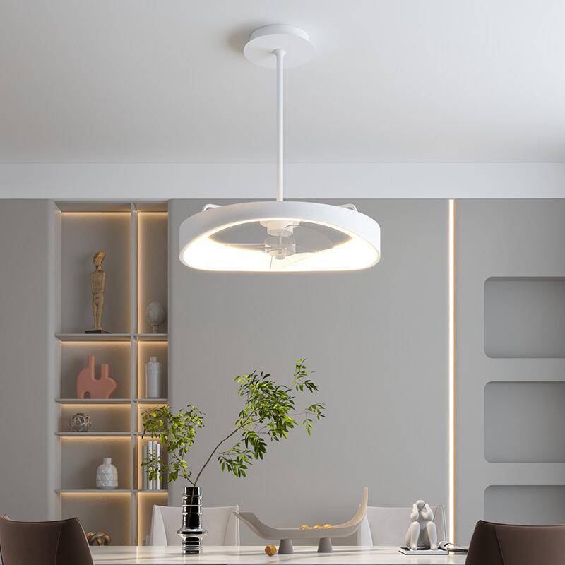 Modern minimalist bedroom fan ceiling lamp white restaurant lamp smart creative home Nordic personality room fan lamp 110V 220V