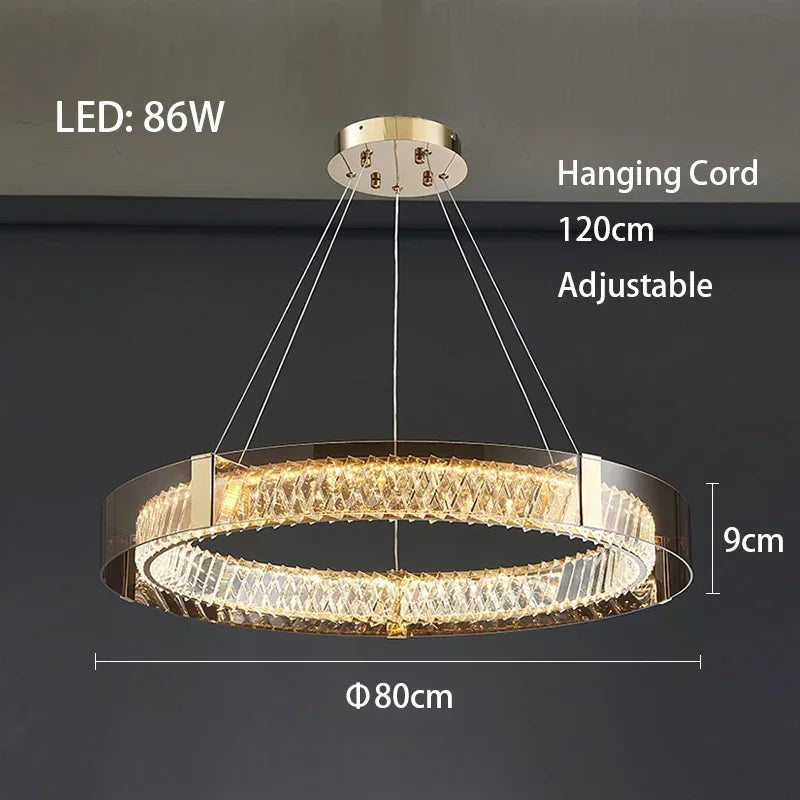 2026 Modern LED Crystal Chandelier - Dimmable Luxury Ceiling Light for Bedroom