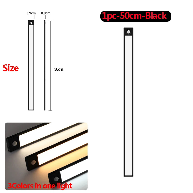 LED Under Cabinet Lights Motion Sensor Led Lamp Wireless Rechargeable Night Light for Bedroom Kitchen Cabinet Indoor Lighting