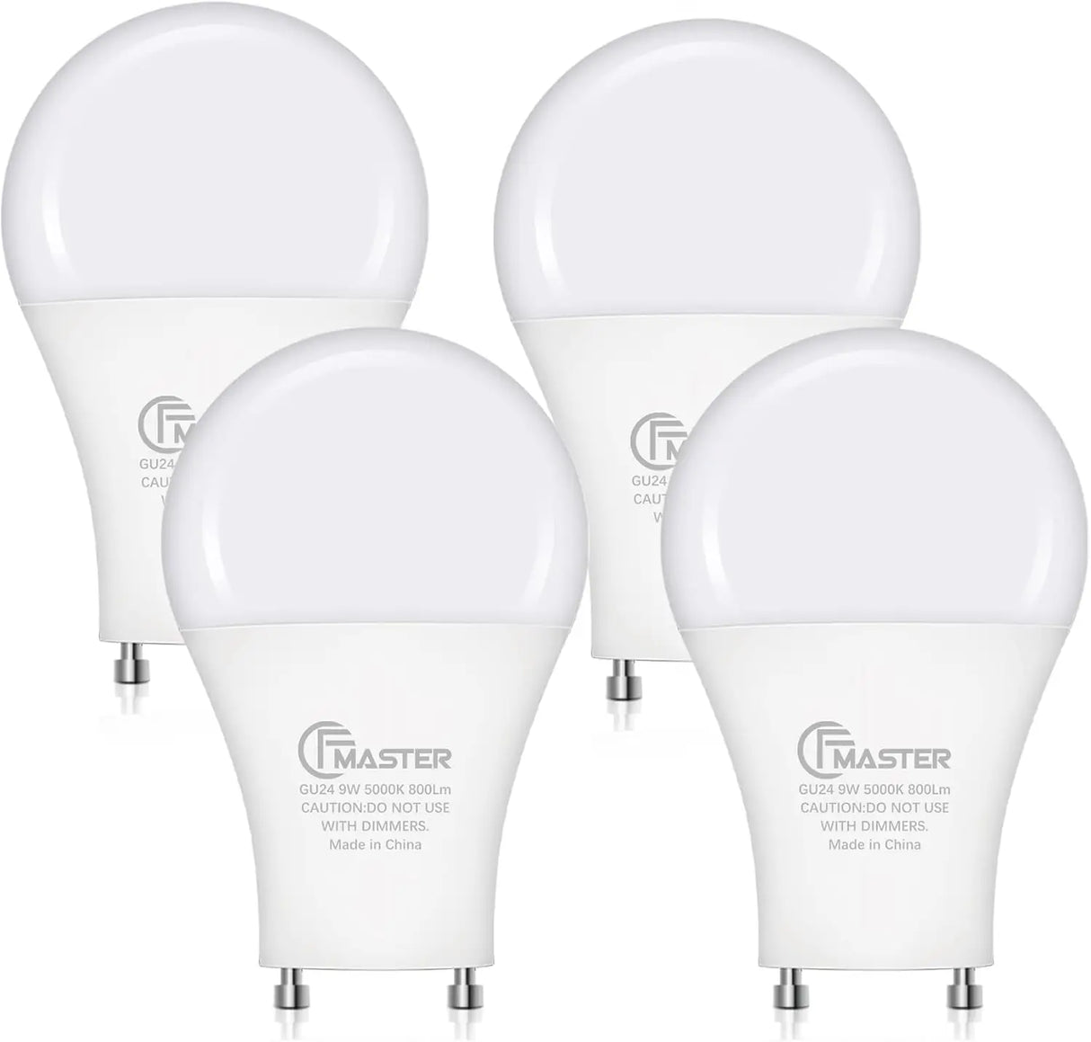 GU24 LED Bulb 4-Pack - 5000K Daylight 9W (100W Equivalent) 800 Lumens