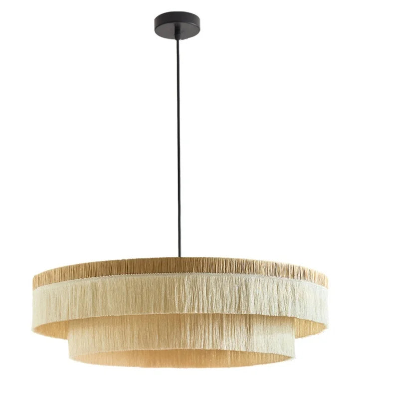 French Retro Tassel Pendant Light Vintage Living Room Bedroom Dining Room Light American Retro High-end Creative Room Main Light