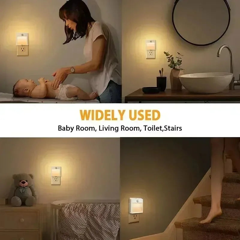 Plug-in LED Motion Sensor Night Light - EU/US/UK/AU - Dusk to Dawn Sensor