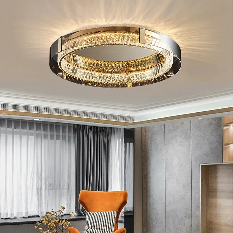 2026 Modern LED Crystal Chandelier - Dimmable Luxury Ceiling Light for Bedroom