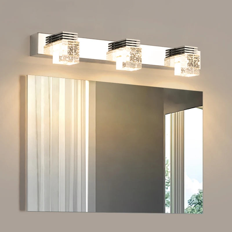 LED Wall Light Waterproof Crystal Wall Lamps Mirror Front Light Wall Mounted Bathroom Living Makeup LED Wall Fixtures Sconce