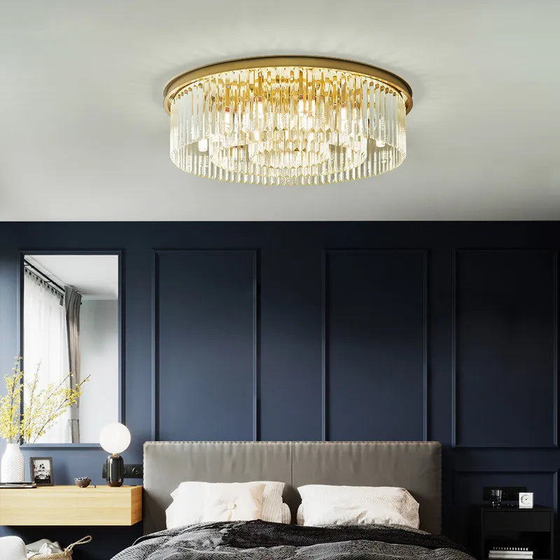 New Modern LED Crystal Chandelier American Living Dining Room Villa Hanging Light Bedroom Ceiling Pendant Lamp Home Decor Lustre