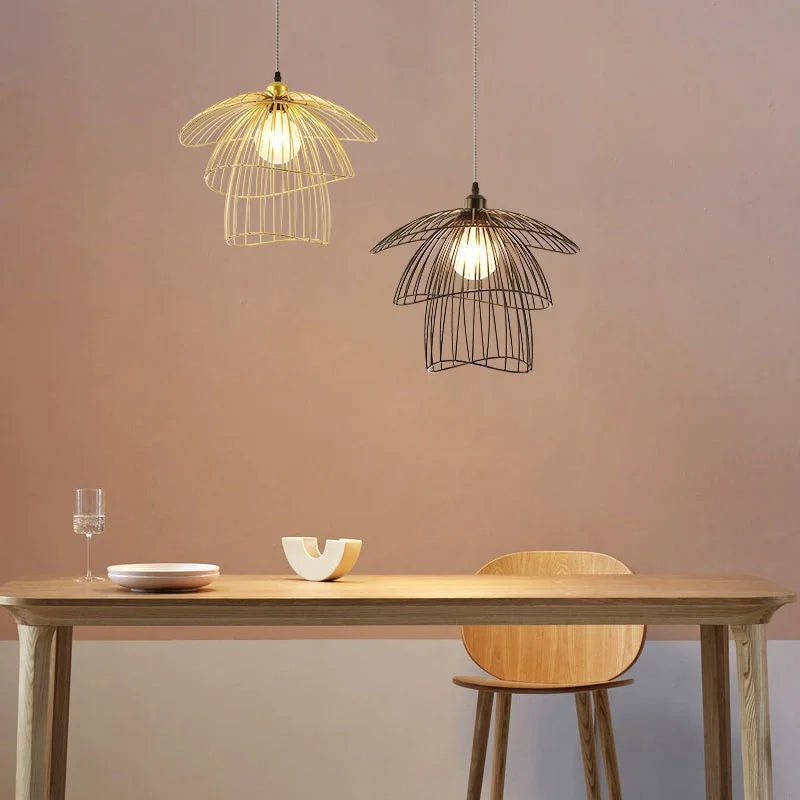 Nordic art pendant light living room dining room bedroom hallway foyer balcony modern minimalist wrought iron lighting fixtures