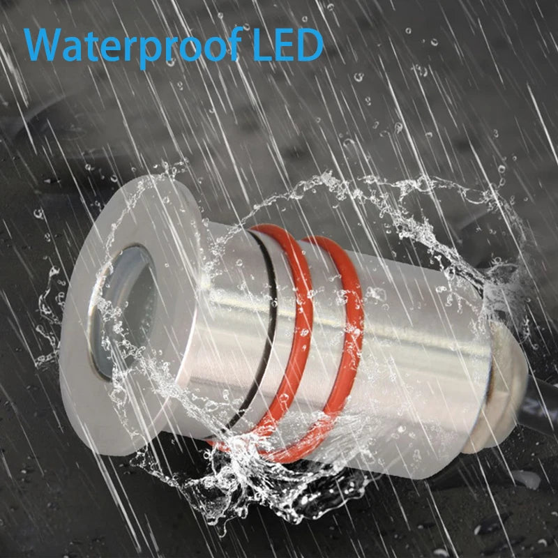 1W Mini LED IP68 Waterproof Stainless Steel Pool Underwater Lamp DC12V 24V Stair Pathway Garden Deck Spotlight Underground Light