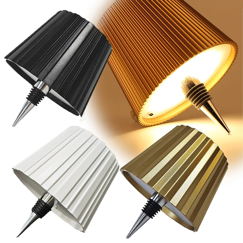 Wine Bottle LED Wireless Table Lamp 2000mAh 3 Colors Dimmable USB Rechargeable Dining Table Lights Beverage Lamp Top touch