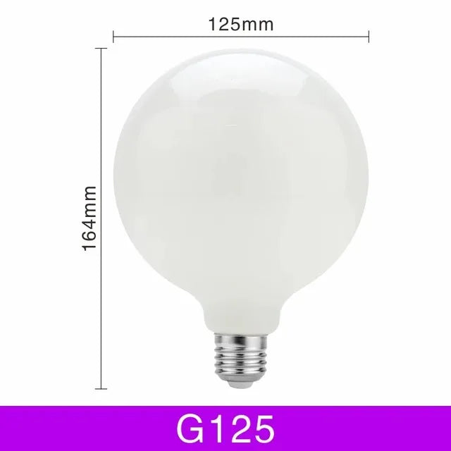 G80 G95 G125 Milky Glass Bulb E27 5W Edison LED Bulb AC110V 20V Round Bulb Cool/Warm White Lampada LED Sound Control AC 85V-265V