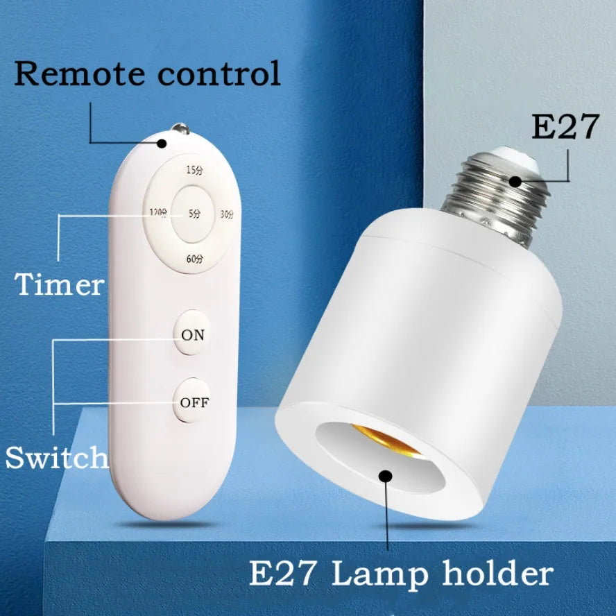 Wireless Remote Control E27 Lamp Holder - Smart Timer Switch for 110V/220V