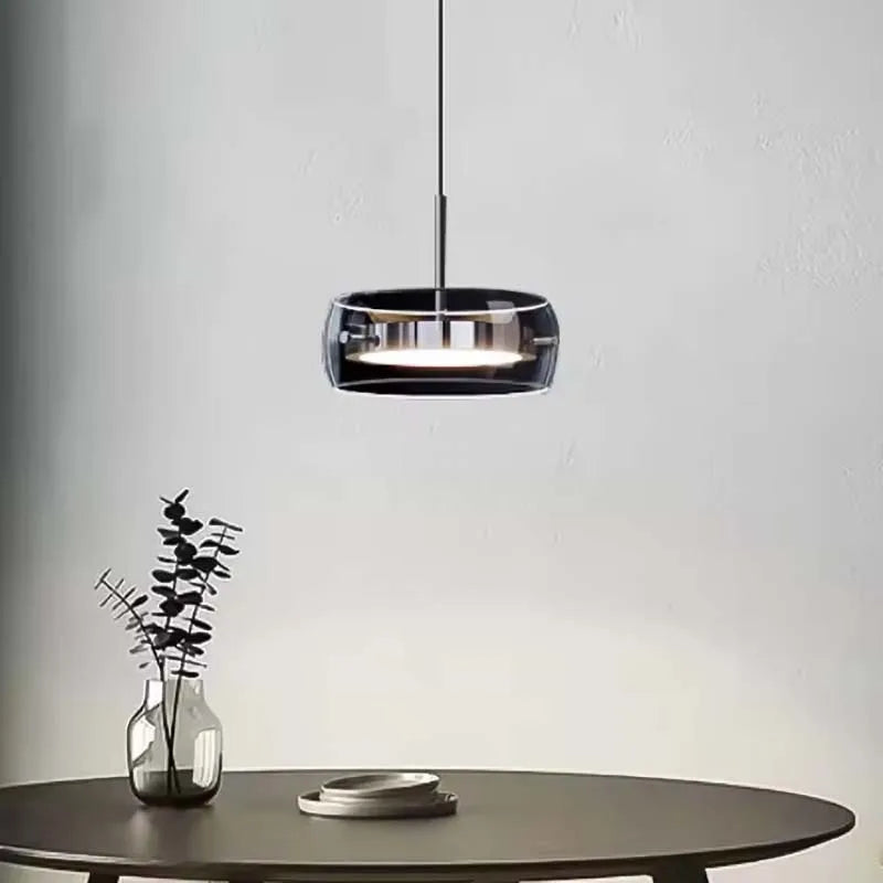 LED Italian minimalist restaurant pendant light, high-end glass dining table bar, desk lamp, modern island dining room lighting
