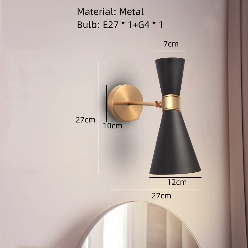 Modern Long Arm Wall Lights Gold Black White Metal Rotatable Foyer Bedside Reading Room Lamp E27 Bulb Drop shipping