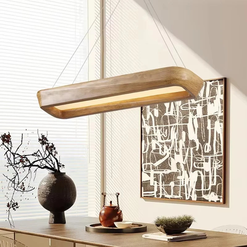 Minimalist Wabi Sabi Dining Room Rectangle Pendant Lights Coffee House Bar Bedroom Lamp Nordic New Style Dining Table Chandelier