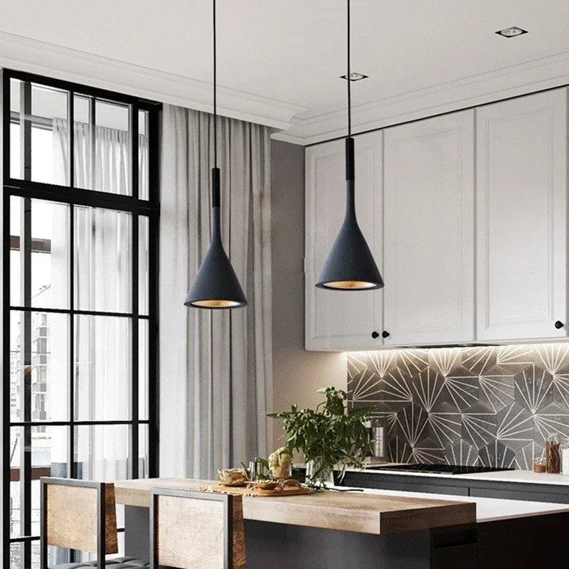 Modern Led Pendant Lights White Light E27 for Kitchen Fixtures Bedroom Table Dining Room Hanging Lamp Lampshade Home Chandelier