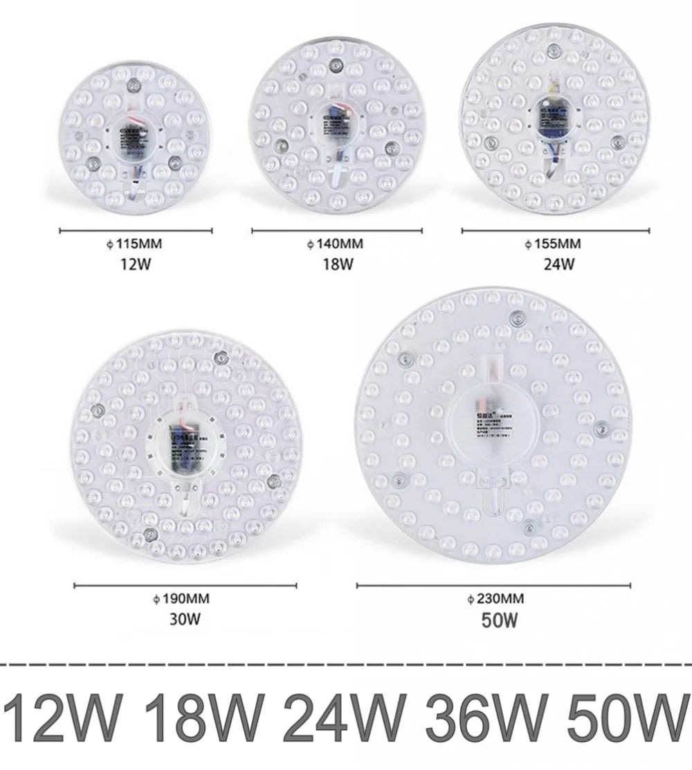 LED Ceiling Light Replacement Board - 12W to 50W Round LED Ring Panel