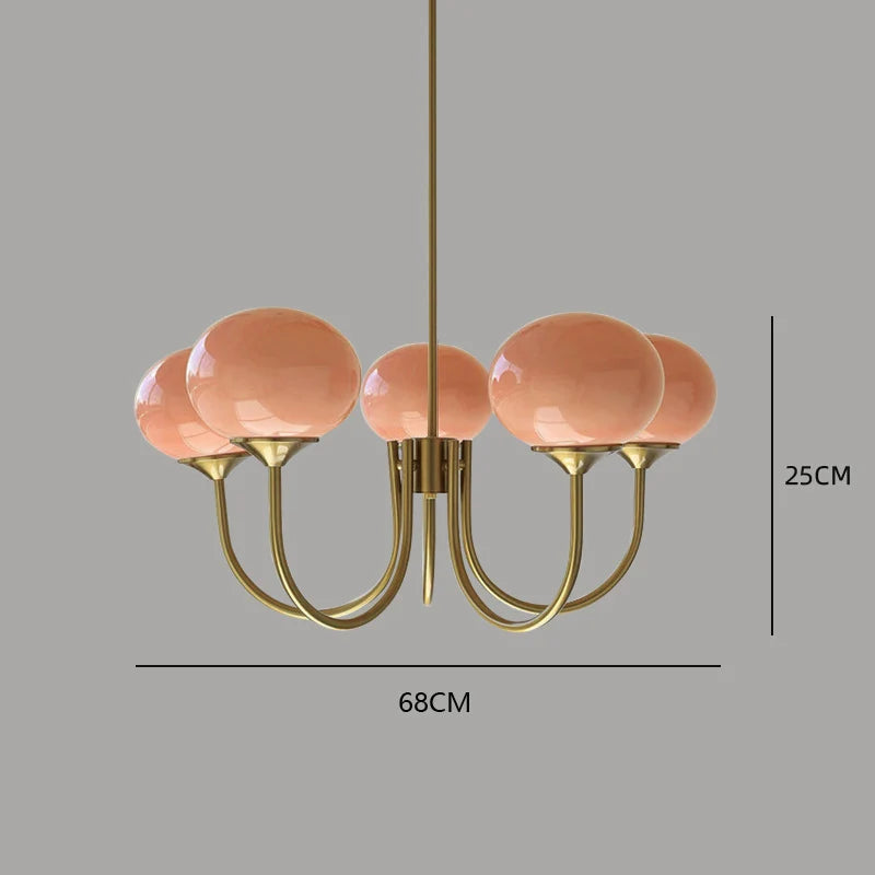 Nordic Simple Bedroom Lamp Designer Art Warm Romantic Children's Room Pink Medieval Bauhaus Chandelier