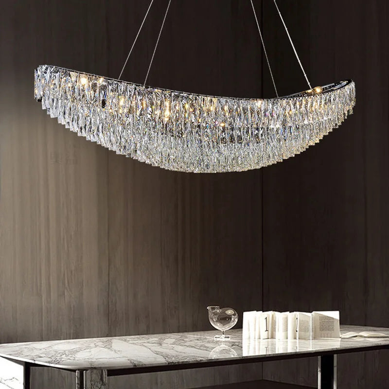 Luxury Crystal Modern Ceiling Chandeliers Dining Table Light Lustre Led Ceiling Lights Home Decor Suspension Chandelier Żyrandol