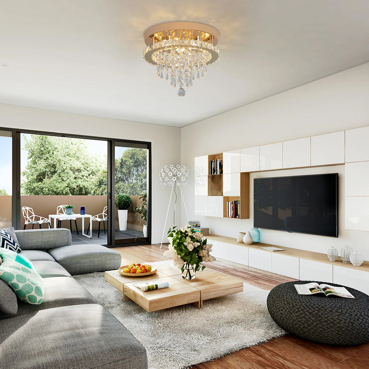 Luxury Crystal Chandelier Lustre Design Gold Modern Led Ceiling Light Living Room Bedroom Hanging Lamp Lighting