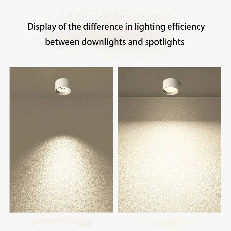Led Downlight Surface Mounted Down Light Round Aluminum Ceiling Lamp White Black No Opening Spot For Living Room Bedroom Home