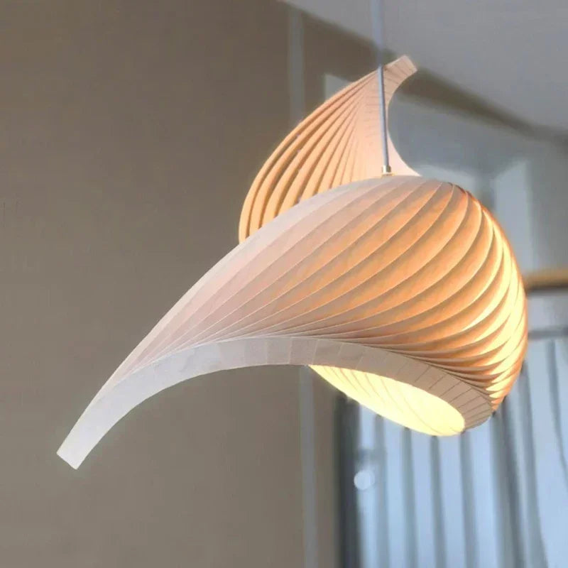 Wing maple pendant lamp handmade pleated finish wooden hanging light japanese style Chandelier dining bedroom staircase