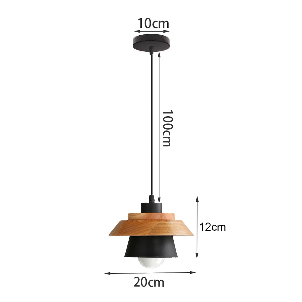 Modern Simple Pendant Lights Wood Nordic E27 Hanging Pendant Lamps Restaurant Bar Living Room Bedside Lighting Fixture Luminaire