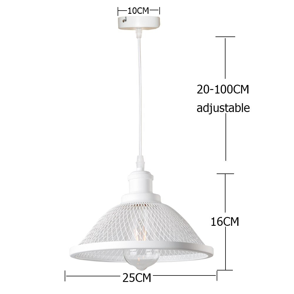 Vintage Retro Black Iron Net-Cage Kitchen Pendant Light E27 LED Hang lamp Fixture For Bedroom Living Room Restaurant