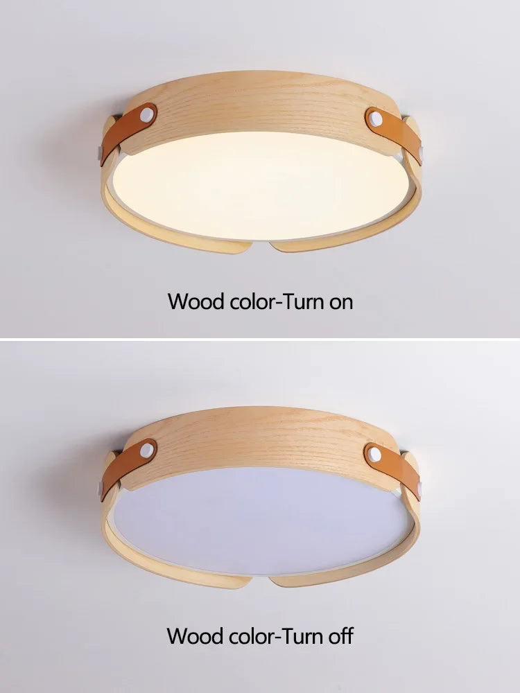Ceiling Lamps Japanese Creative Walnut Bedroom Lamp Modern Lamp Round Room Lamp Main Bedroom Restaurant Nordic Lamp