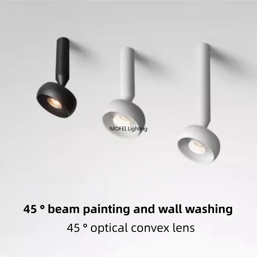 Surface Mounted Spotlight Circular Wall Washer Living Room Painting Light Foyer Aisle Lamp AC 220V 240V Track Lighting Fixture