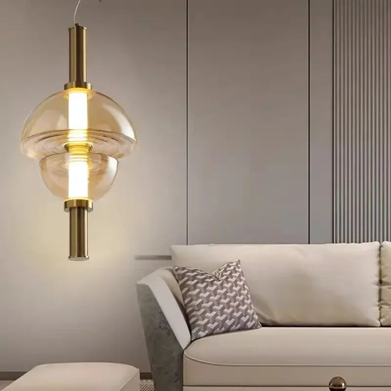 Modern Creative Glass LED Pendant Light - Minimalist Hanging Lamp for Restaurant
