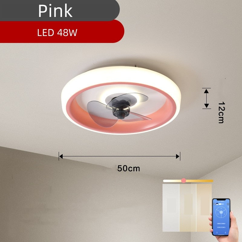 Ceiling Fan With Light And Remote Control Fanstira LED Lamp Small Decorative Fans Cooler Decoration For Bedroom Home Appliance