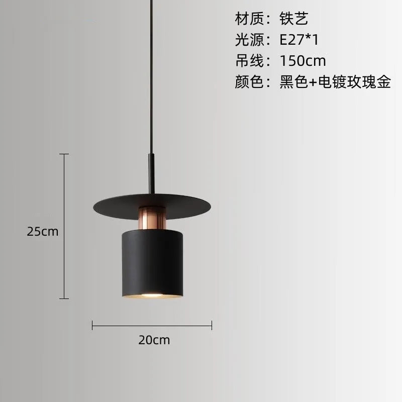 Nordic Minimalist Bedside Pendant Light - Modern Single Head Hanging Lamp